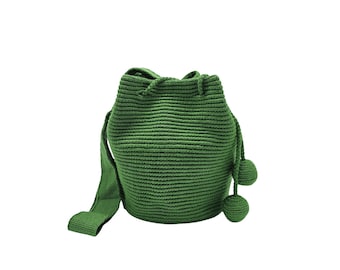 Authentic Wayuu Crochet Mochila Bag, Colombian Crossbody Purse