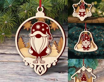 4 x Kerstkabouter Ornamenten, Kerstkabouter Ornament 2025, kerstbal, kerstdecoratie