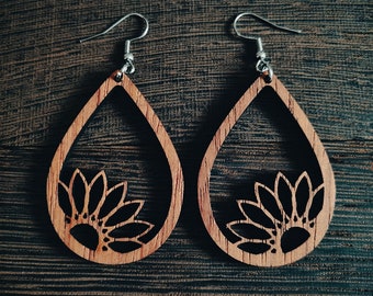 Boho Wood Earring Lasergesneden bestand digitale download