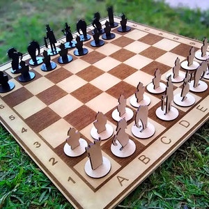 Chess Laser cut vector files SVG DXF