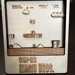 Digitale Mario Bros-Dateien, bereit zum Laserschneiden von Mehrschichten