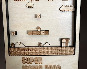 Mario Bros digitale bestanden klaar om meerdere lagen te lasersnijden