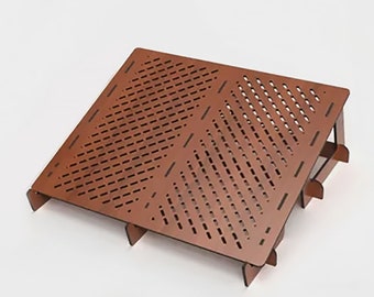 Houten laptopstandaard voor bureau houten computer, DXF, SVG, lasergesneden