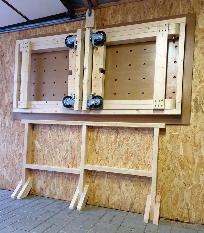 Folding Workbench Storage Organizer Garage Work Shop Table DIY