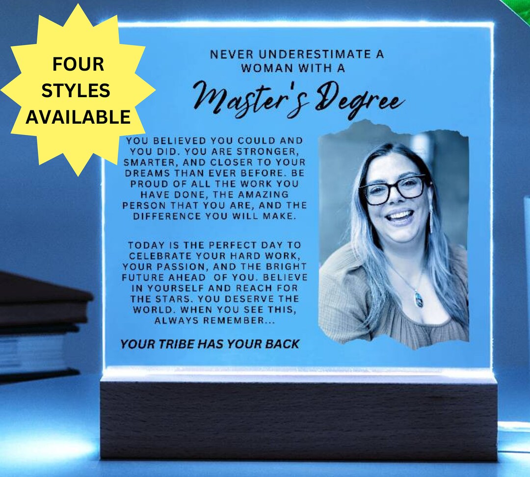 Master's Degree Student Graduation Gift, Acrylic Plaque, MA Graduation