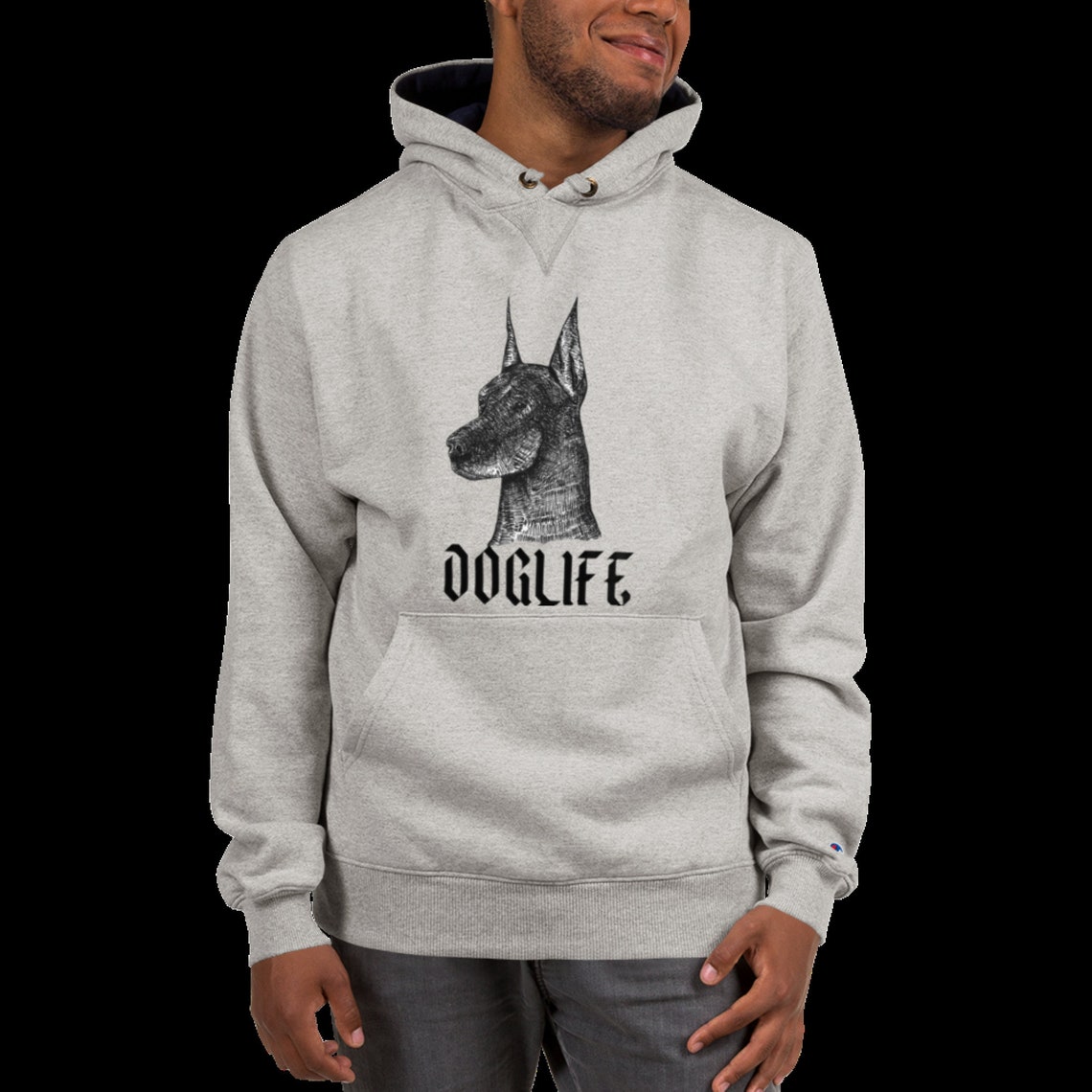 Champion Hoodie Fine Art Doberman Doglife Design Sweat à Etsy