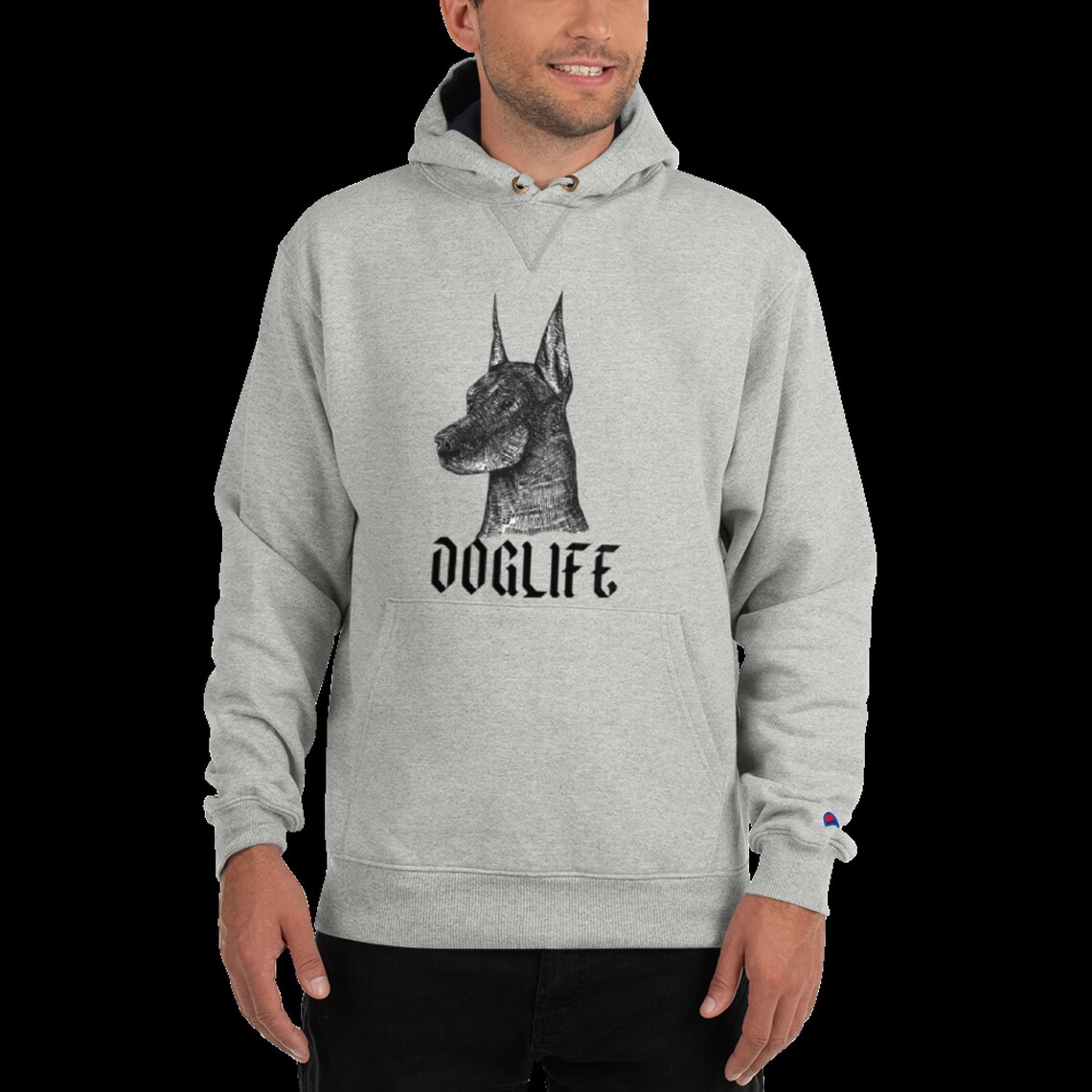 Champion Hoodie Fine Art Doberman Doglife Design Sweat à Etsy