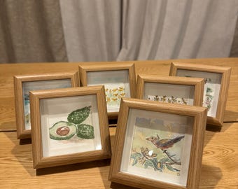Ilustración dibujada a mano / Mini obra de arte original (marco no incluido) / 4 x 3 pulgadas