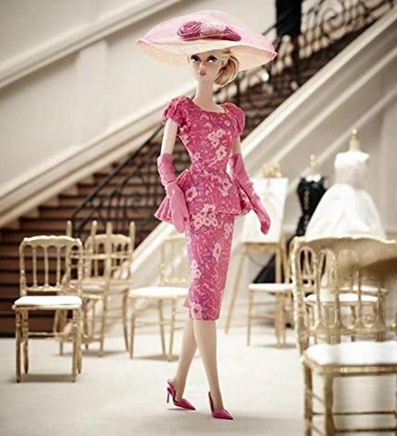 barbie pink floral dress Mattel Barbie Silkstone Fashionably Floral Fashion Model Collection