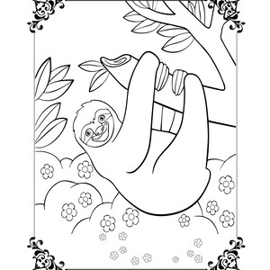 Sloth Coloring Book for Kids Ages 4-8 Sloth Activity Book | Etsy