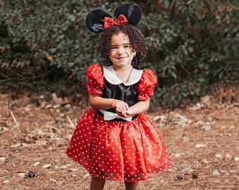 Minnie Mouse Dress Toddler Dress Up Pretend Play Toys Preschool Role Play Halloween Costume Princess Dress Costume for Girls