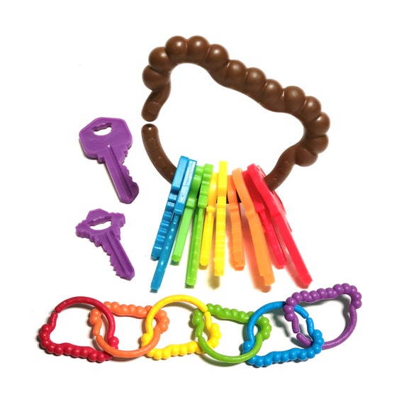 Rainbow Counting Sorting Baby Keys and Matching Rings Toy Etsy
