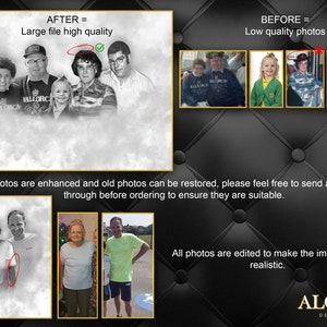 Combine Photos Add Person to Photo Merge Photos Remove Photo Edit Add Deceased to Photo Custom Family Portrait Loved Ones Gift Fathers Day image 3