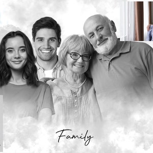 Combine Photos Add Person to Photo Merge Photos Remove Photo Edit Add Deceased to Photo Custom Family Portrait Loved Ones Gift Fathers Day image 5