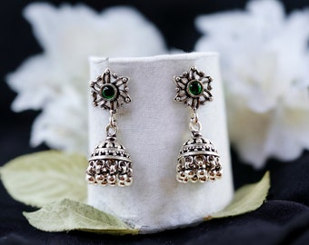 925 Silver Earrings | black oxidised silver jhumka | Silver earrings | Silver jhumka | Silver gift | For her | Trendy jewellery | export