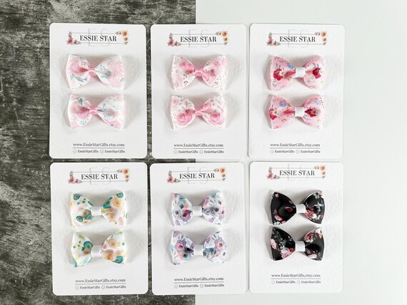 Floral Pattern Hair Clips - Green & Pink . Set of  2! Mint & Blush Rose Hair Pins – Set of 2 Cottagecore  main image 4