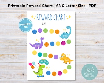 Reward Chart Printable Dinosaur Sticker Chart For Kids Behavior Chart Toddler Routine Chart Preschool Potty Training Chart Instant Download