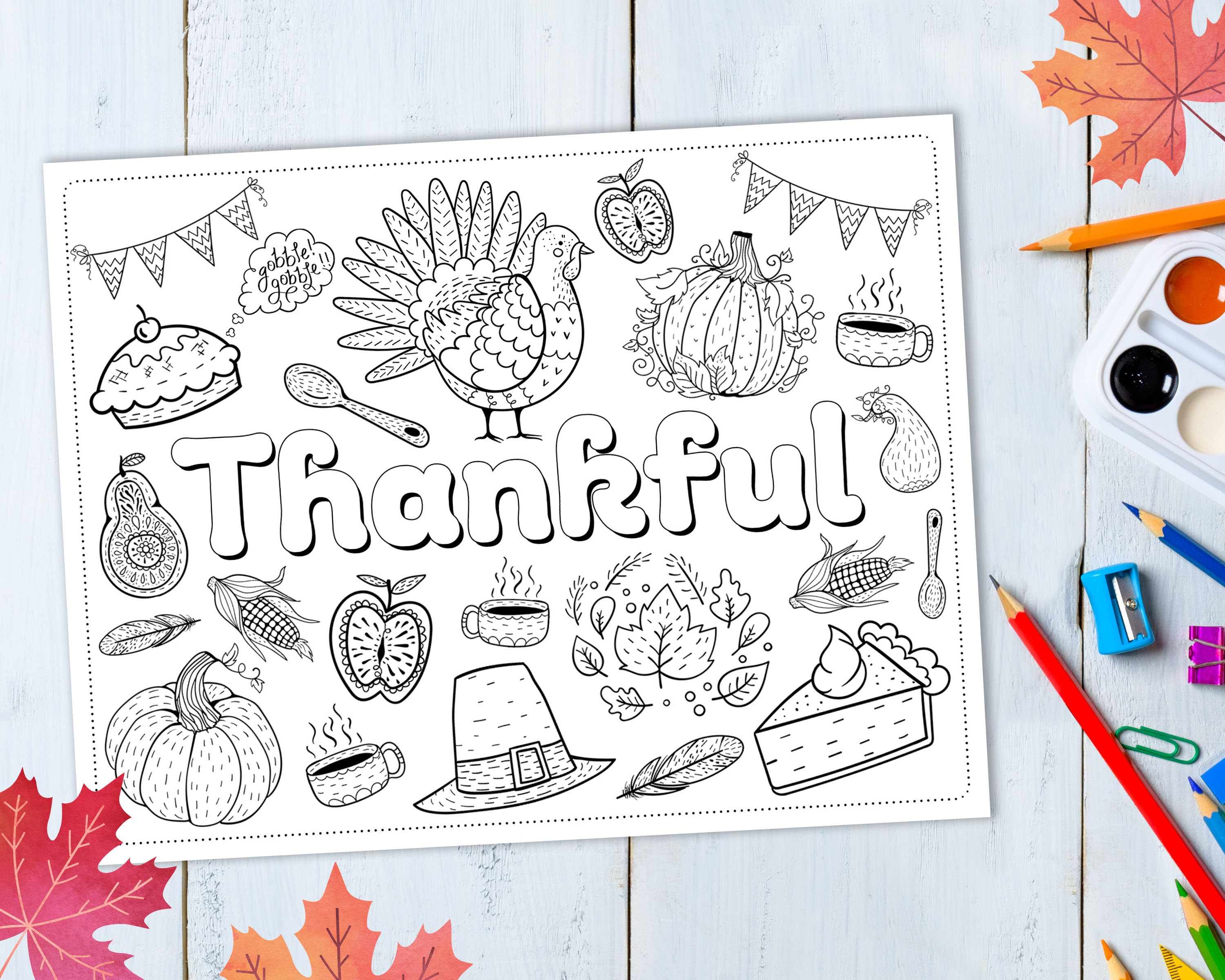 40 Thanksgiving Crafts: Fun and Festive Projects for Kids 37 Kids Thanksgiving Activity Placemat - Coloring Page Printable…