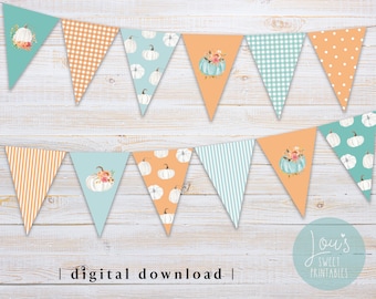 Thanksgiving Banner Printable Fall Celebration Banner for Thanksgiving Pennant Banner Bunting Banner Instant Digital Download PDF
