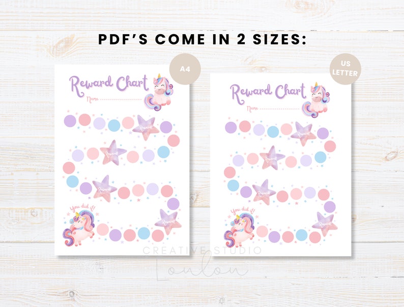 Reward Chart Printable Unicorn Sticker Chart Kids Behavior Chart ...