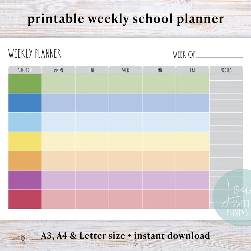 Color Coded Schedule - Etsy
