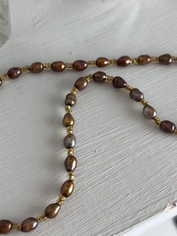 Vintage Mocha Freshwater Pearls 14KT Gold Filled - image 5