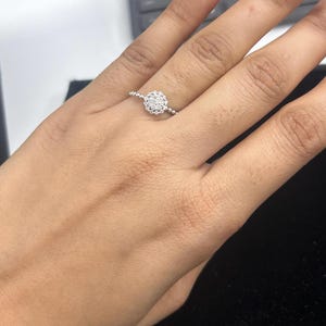 18K Weißgold Diamant Clustaire Ring - 0,25ct Naturdiamant