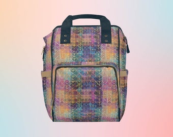 Geometrische Prisma Luiertas | Kleurrijke psychedelische rugzak | Kraamcadeau | Luierrugzak | Prisma rugzak | Babyshower tas