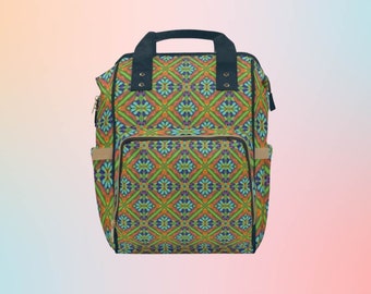 Oma vierkante luiertas | Trippy Luiertas | Baby Luiertas | Psychedelische rugzak | Trippy-tas | Babyshowertas | Ziekenhuis Geboortetas