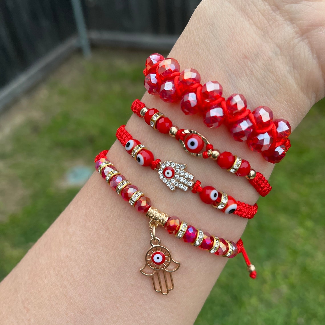 Pulsera Hilo Encerado Rojo con Ojo Turco - NICO Disegno