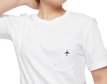 Minimalistisches Airplane Path T-Shirt: Flug Liebhaber Geschenk