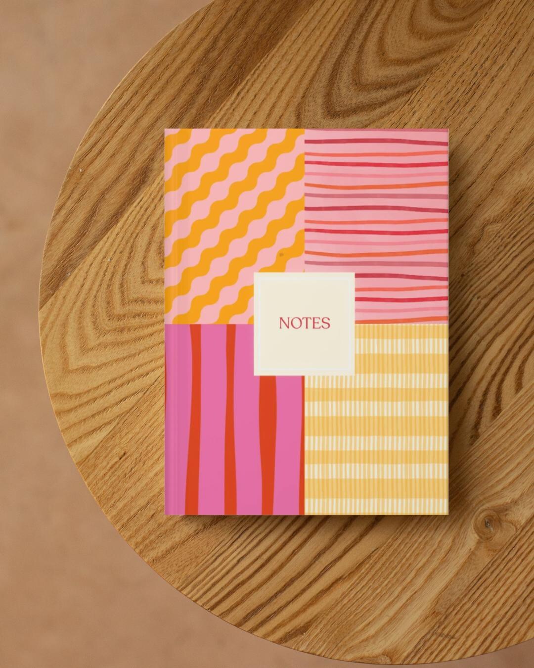 Patterned Note Books Pink and Orange Patterned Notebook | Matte Hardcover Journal - Etsy