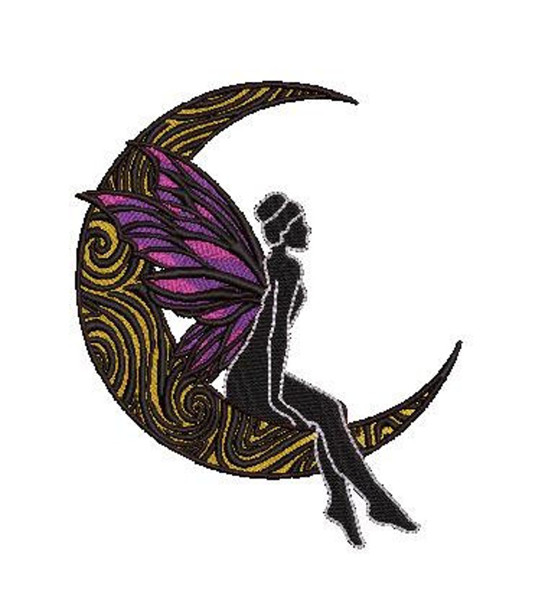 DIGITAL FILE Moon Fairy Machine Embroidery File - Etsy