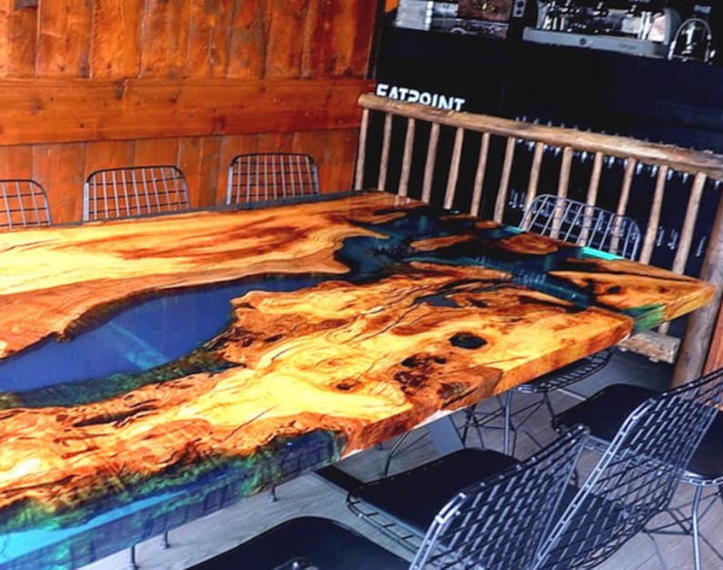 Blue Epoxy Resin Table Tops