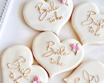 Bridal shower sugar cookies, wedding shower cookies, decorated wedding cookies, simple bridal shower cookies, wedding themed cookies