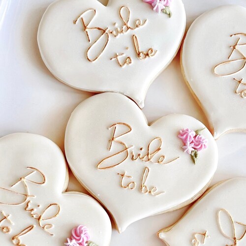 Bridal Shower Sugar Cookies Decorated Wedding Custom Sugar Etsy