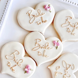 Bridal shower sugar cookies, wedding shower cookies, decorated wedding cookies, simple bridal shower cookies, wedding themed cookies