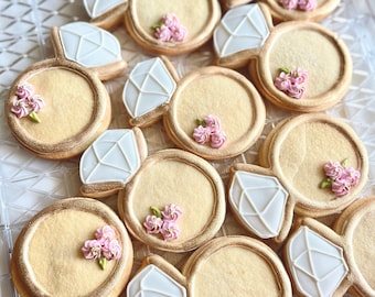 Engagement ring cookie, wedding ring cookies, diamond ring cookies, bridal sugar cookies, wedding shower cookies, personalized sugar cookies