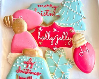 Christmas sugar cookies, decorated cookies, royal icing cookies, christmas theme cookies, gingerbread cookies, holiday cookies Active