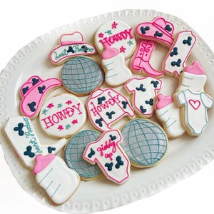 Cowboy onesies, western birthday cookies, rodeo cookies,Cowboy Decorated Cookies, Cowboy Hat Cookies, Royal Icing Decorated Cookies