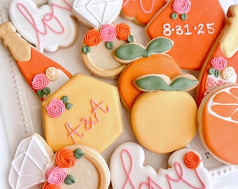 Floral Bridal shower Cookies ,sugar cookies, cute cookies ,miss to mrs, bridal party gift ,bridal favors ,engagement cookies, simple bridal