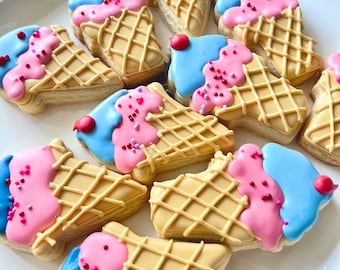 Small Ice cream cookies, ice cream mini cookies, decorated cookies, custom, first birthday, summer cookies,