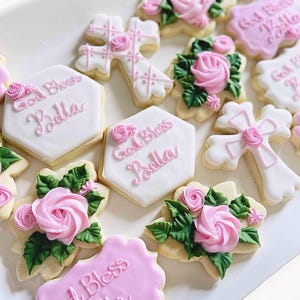 Baptism Cookies, baptism gift, baptism favors, custom cookies, sugar cookies, christening cookies, first communion cookies, christening