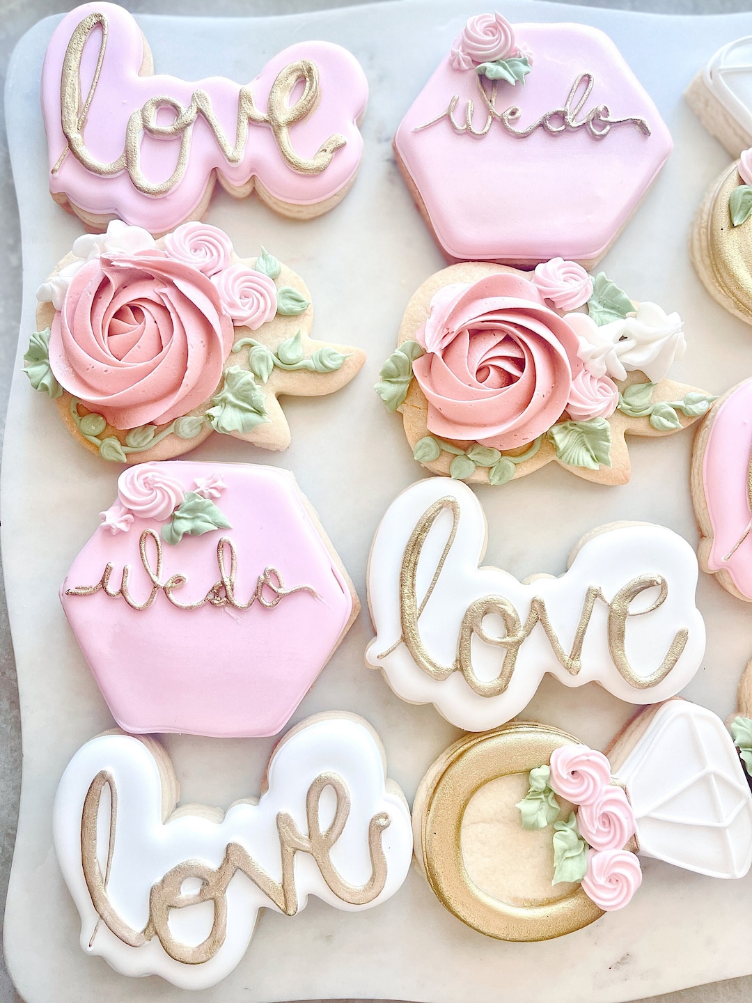 Bridal Shower Sugar Cookies, Wedding Shower Cookies, Decorated Wedding Cookies, Simple Bridal