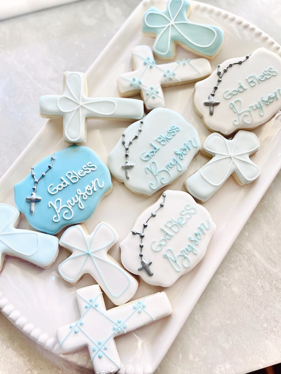 Baptism Cookies, baptism gift, baptism favors, custom cookies, sugar  cookies, christening cookies, first communion cookies, christening