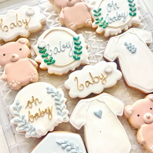 Baby Bear, Baby shower cookies, Gender Neutral Cookies, custom, first birthday, personalized cookies, decorated, oh baby