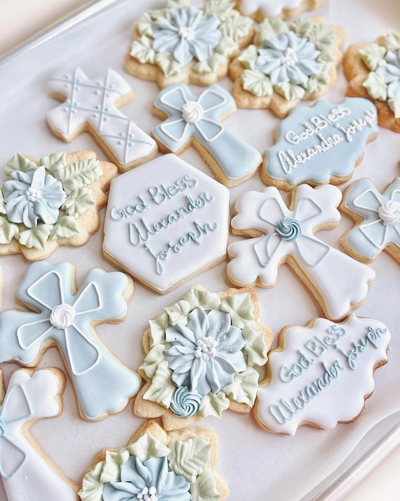 Baptism Cookies, baptism gift, baptism favors, custom cookies, sugar  cookies, christening cookies, first communion cookies, christening