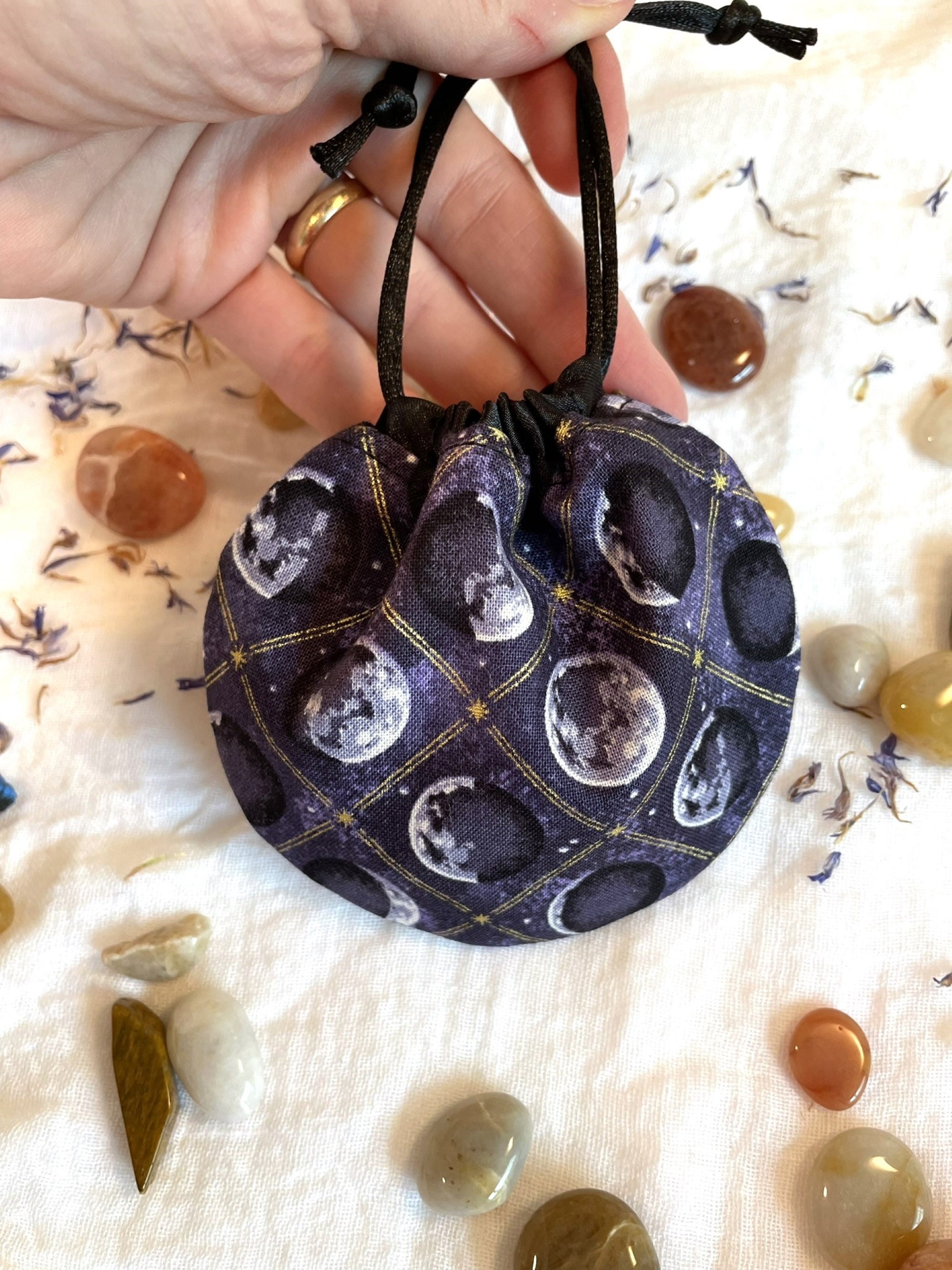 Moon Phases Crystal/jewelry Pouch - Etsy