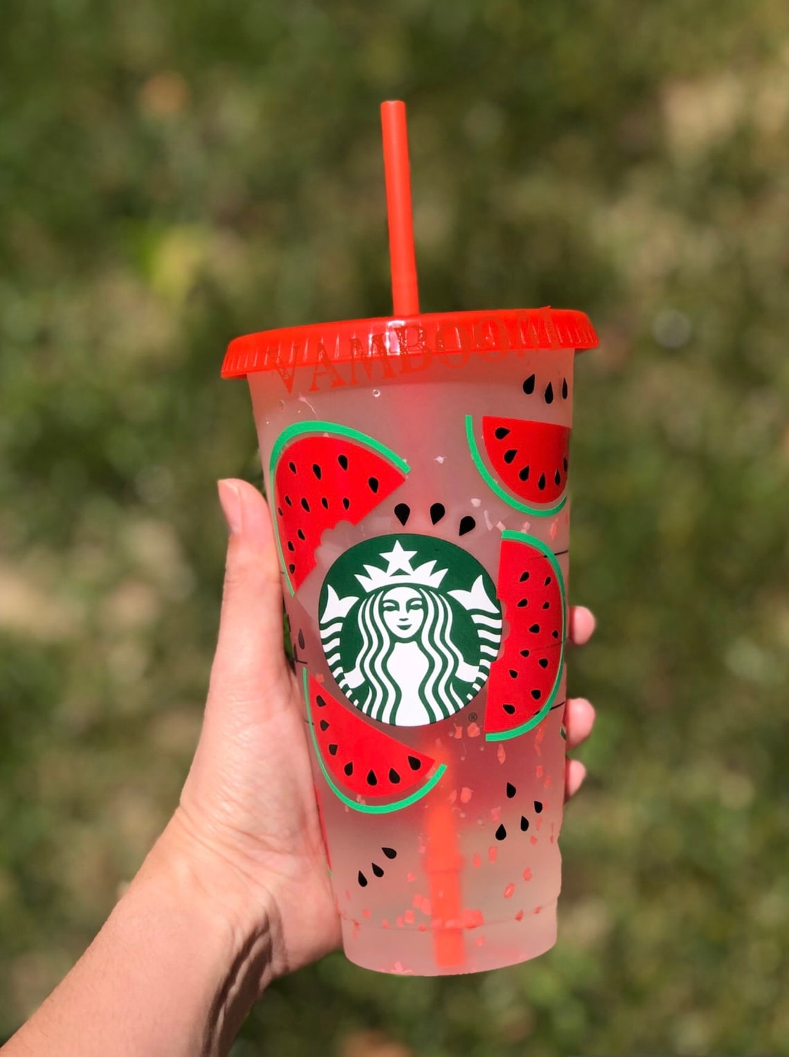Watermelon Starbucks Cup Starbucks Cold Cup Starbucks Custom Etsy