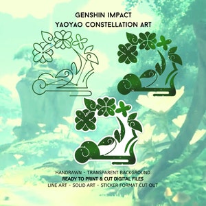 Genshin Impact svg bundel YAOYAO sterrenbeeld | DIGITAAL BESTAND Genshin Impact gesneden bestanden png svg voor Cricut Silhouette